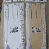 دستکش دوجفتی نخی زنانه رانندگی در رنگهای مشکی و سفیداعلا بابرجستگی ضداصطحکاک