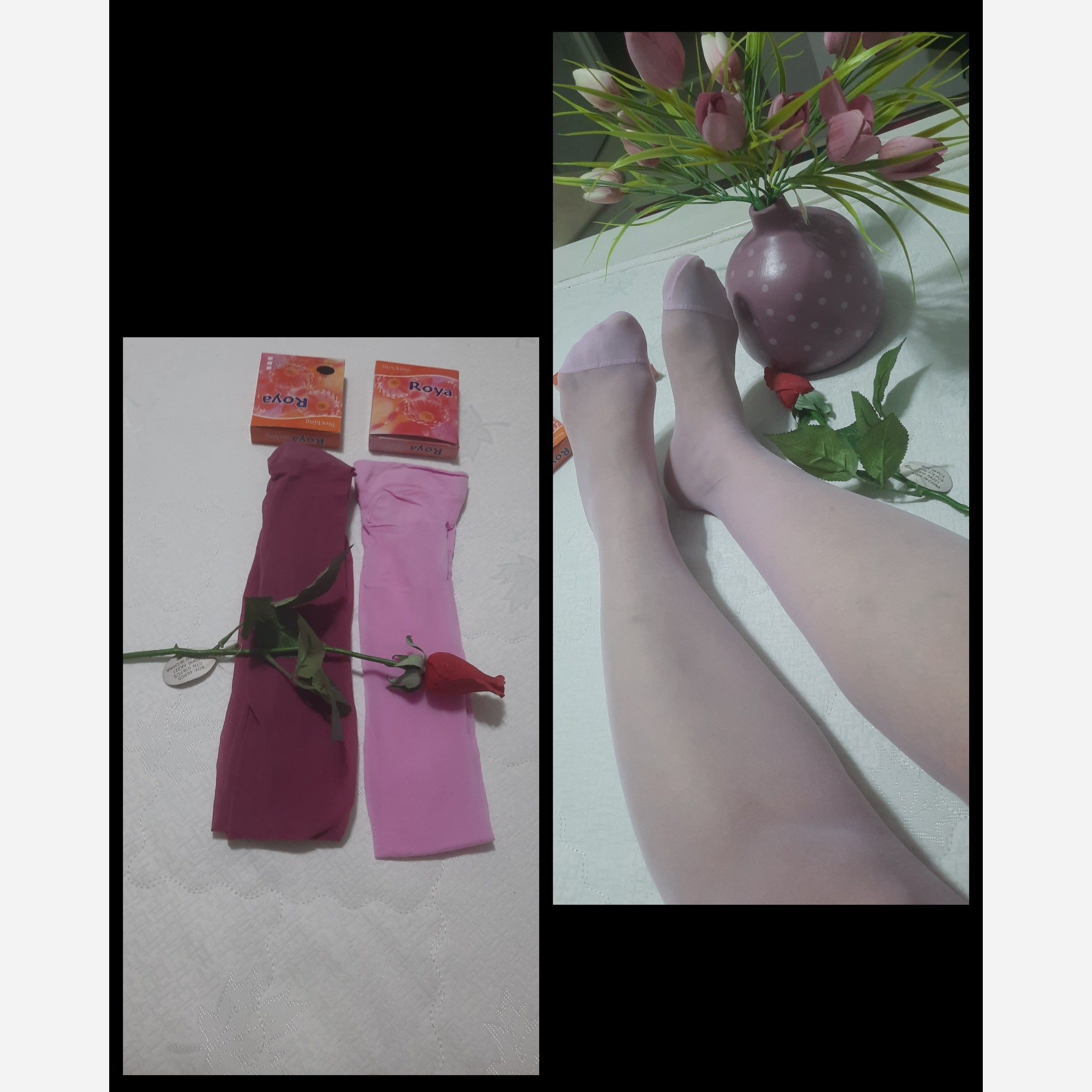 جوراب دوجفتی شیشه ای یا پاریزین درجه یک بالای زانو شرکت رویا