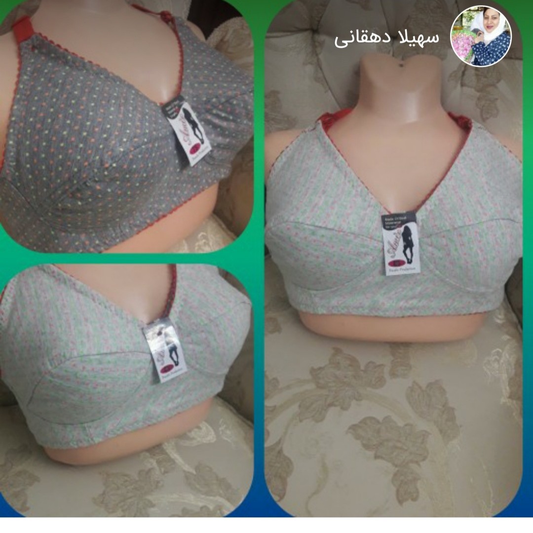 سوتین نخ ملانژ ویژه دولایه با بندورکاب خارجی درجه یک یا دوخت متفاوت ضدحساسیت سایز75تا85متفاوت از بقیه ملانژها