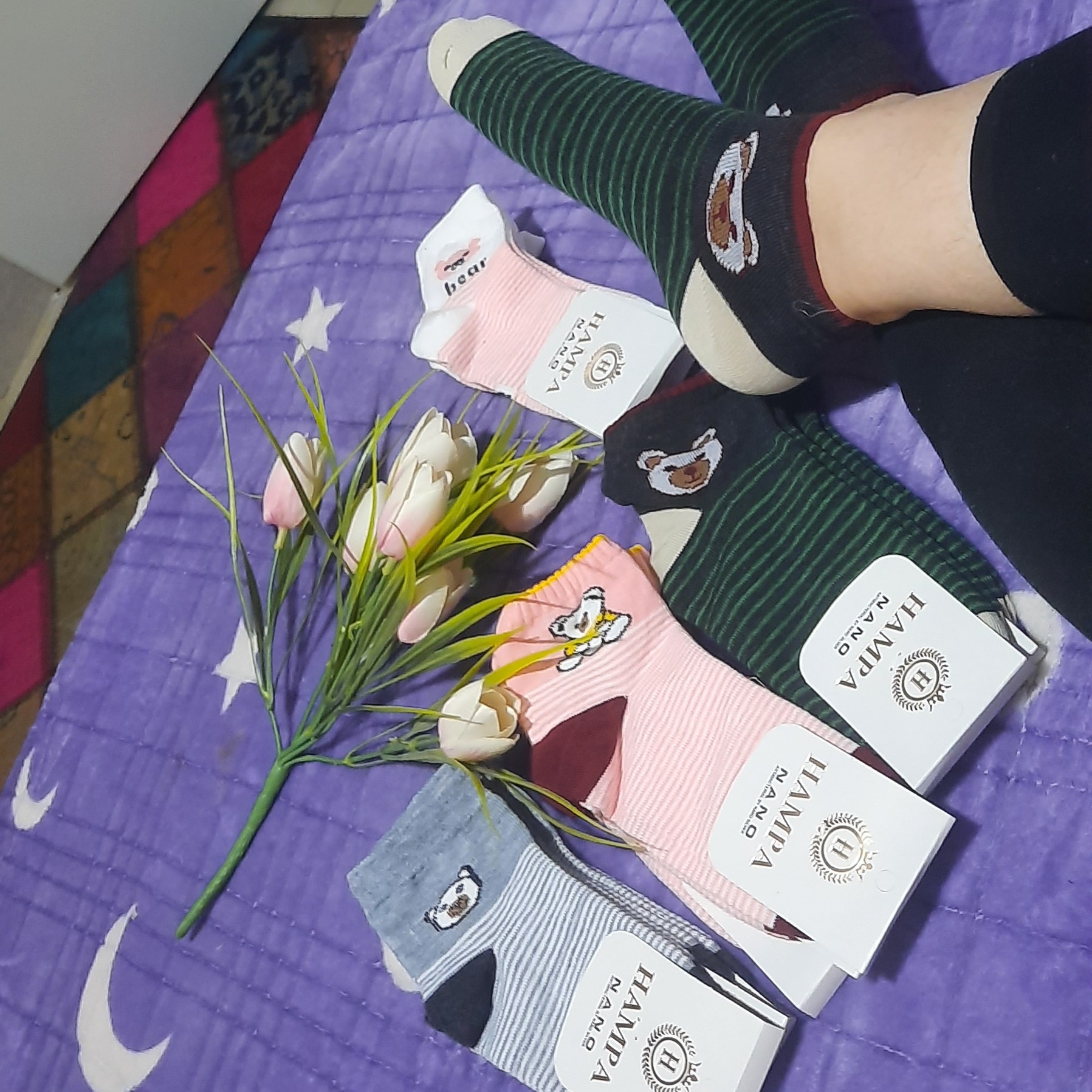 جوراب نخی طرح کیتی دخترانه از4تا7سال نخی باقابلیت کش