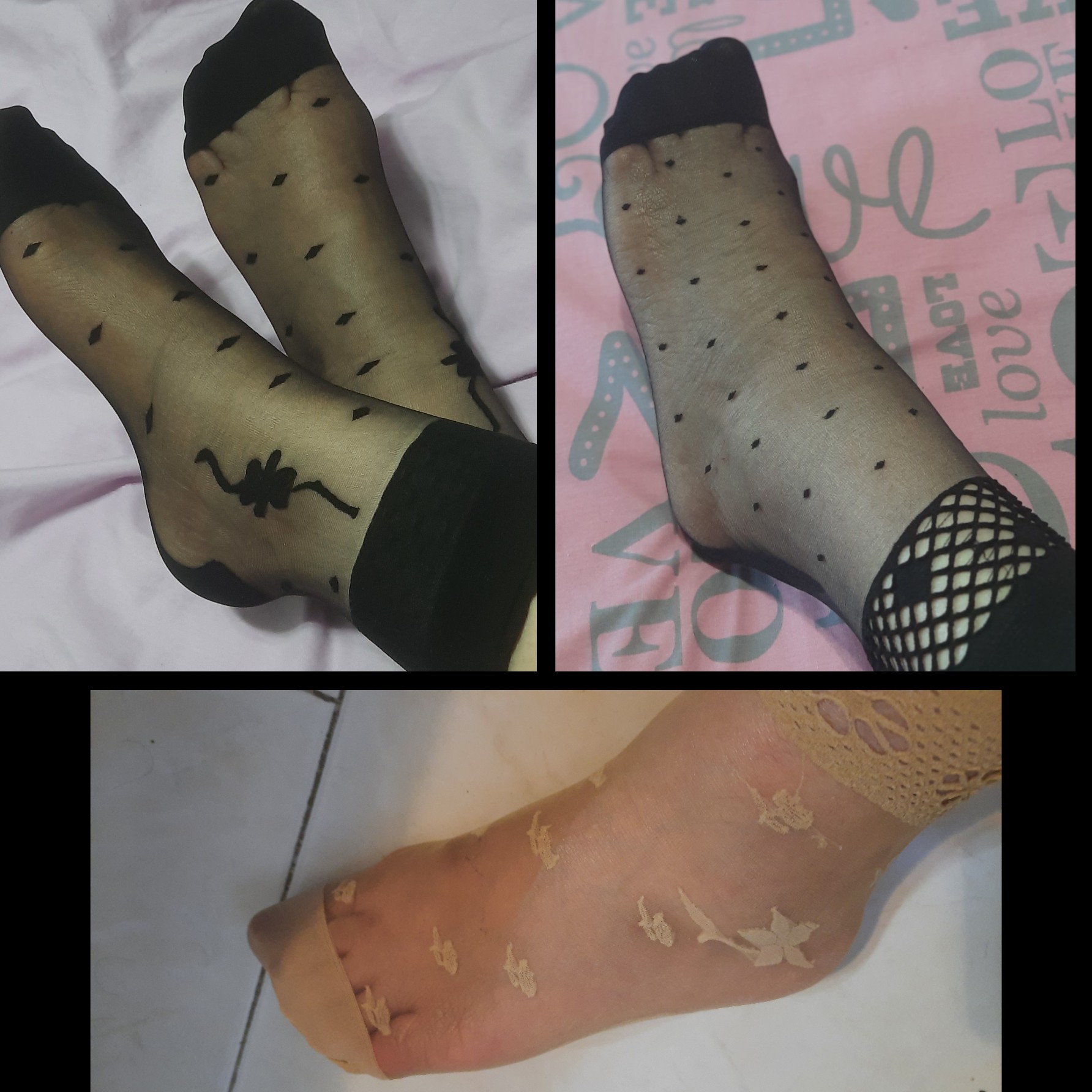 جوراب دوجفتی مچی طرح دارmiss lee شیشه ای مشکی ضخامت 15