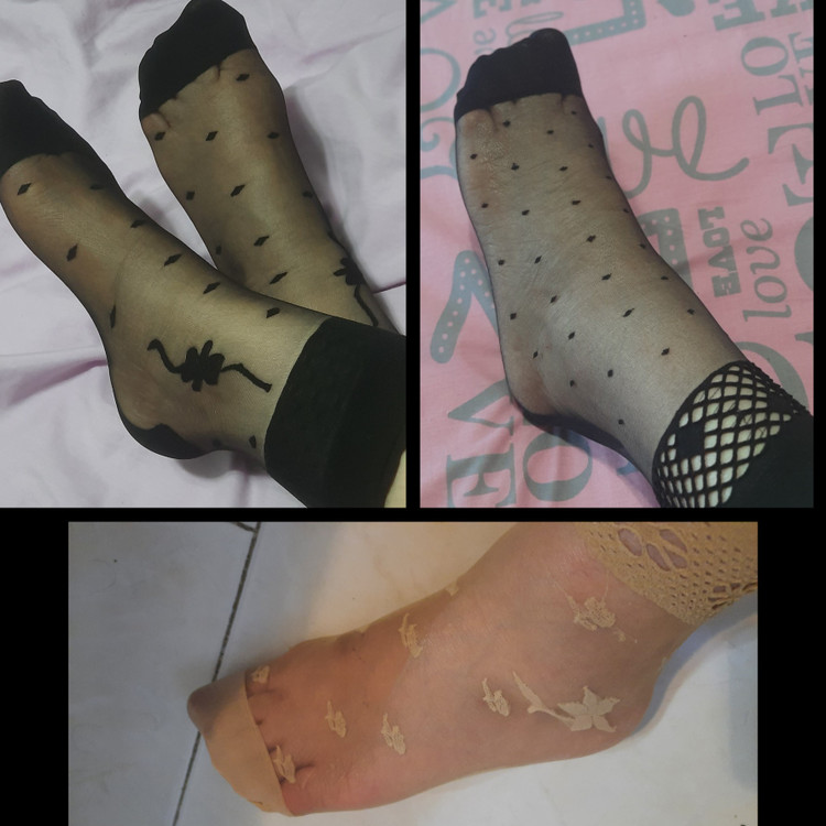 جوراب دوجفتی مچی طرح دارmiss lee شیشه ای مشکی ضخامت 15